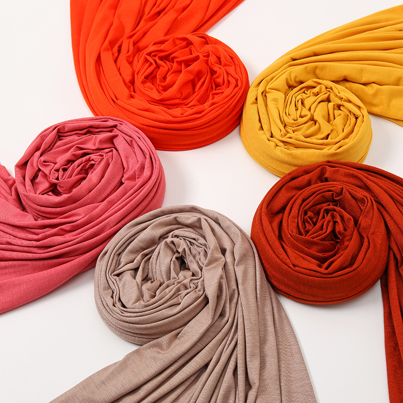 Venta caliente turbante cabeza envoltura bufanda para el cabello Color sólido banda para la cabeza larga y transpirable para mujeres