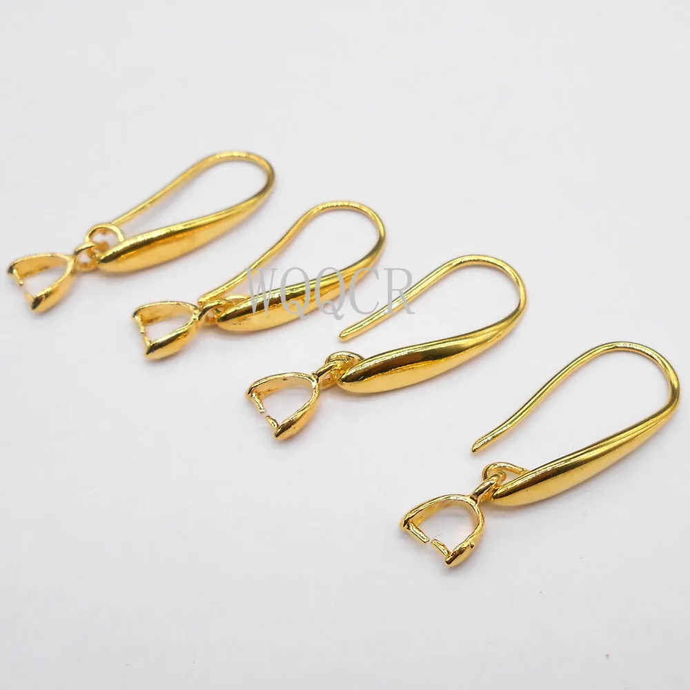 100 Buah 18K Emas Halus Permukaan Lingkaran Tidak Teratur Wanita Matte Telinga Anting Kait Dasar Kosong DIY Perhiasan Membuat Aksesori Hasil