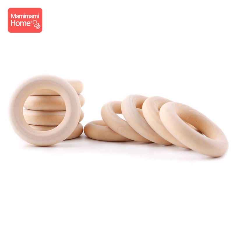 Mamihome, 10/5/3 unidades, anillo de madera de arce, productos de dentición de madera para niños, bricolaje para collar de lactancia, sonajeros de madera en blanco, roedor sin Bpa
