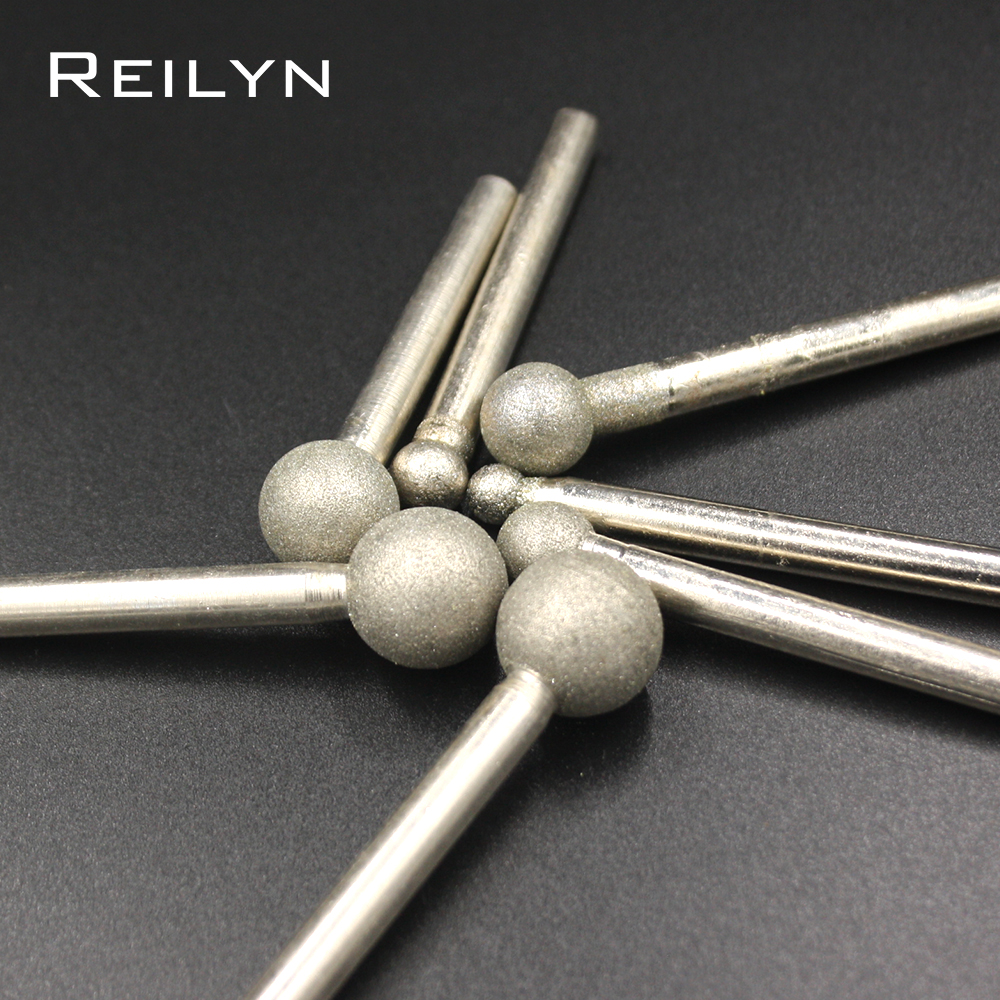 1Pc Diamond Grinding Bits 6mm Ball Point Grinding Head Emery 120# 6mm-30mm Polishing Point for Jade Stone