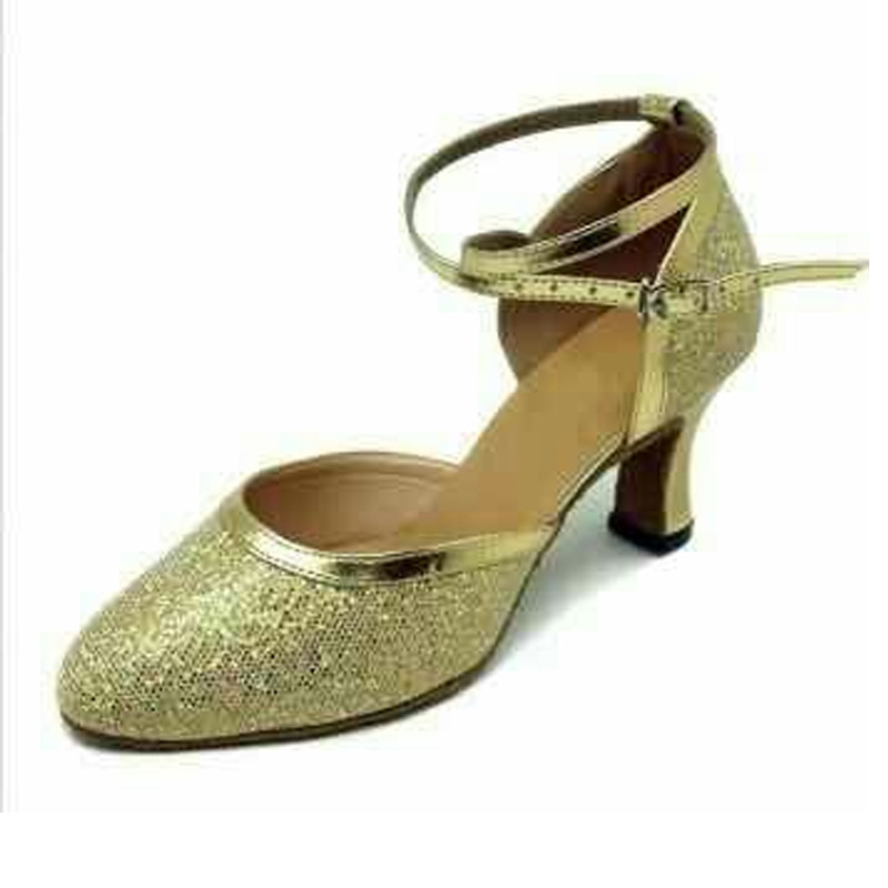 Geschlossene Zehe Salsa Tanzschuhe Frauen Latin Dance Schuhe Glitter High Heels 5 cm 6 cm 7 cm Ballsaal Tango tanzen Schuhe Frau Sandalen