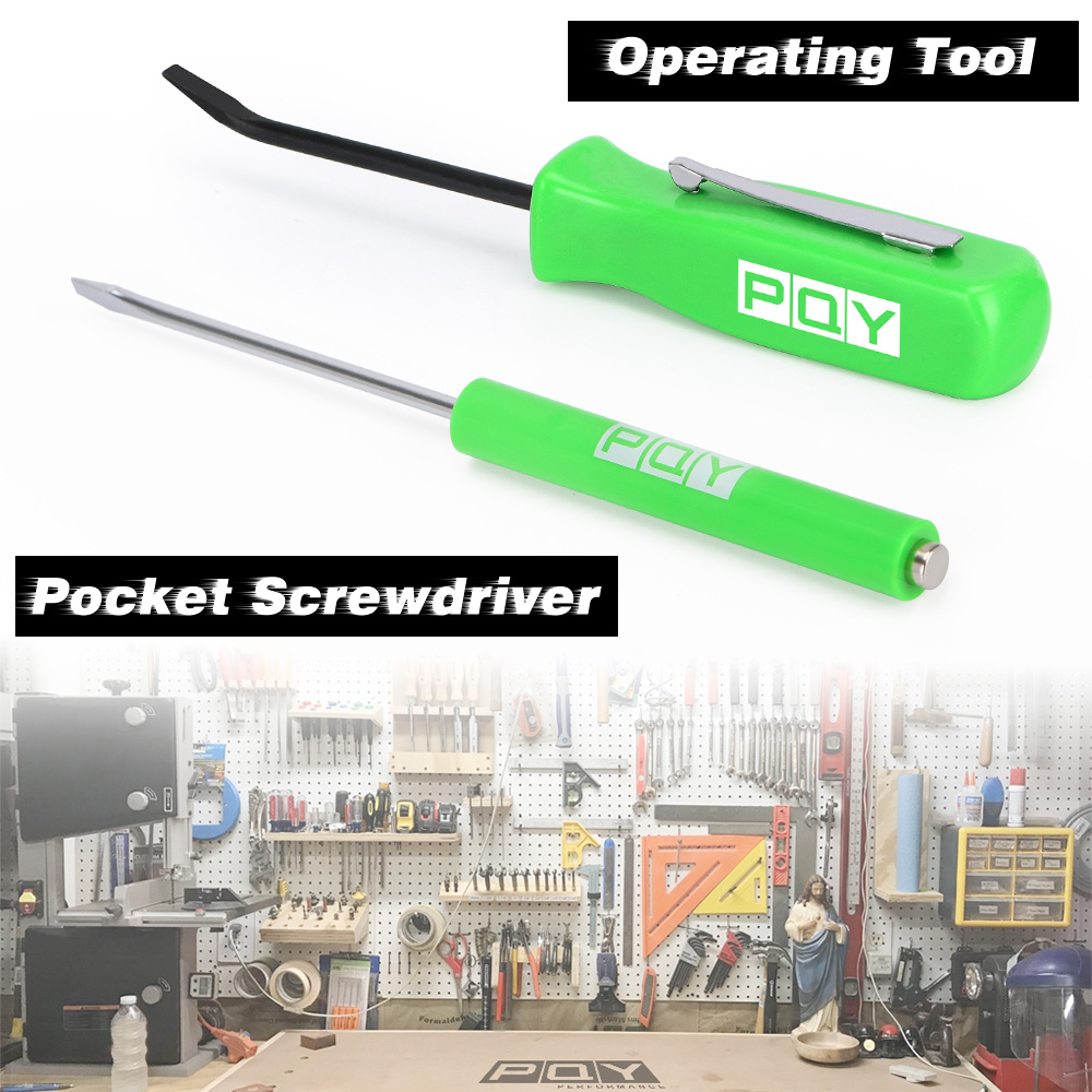 ミニポケットクリップドライバー強力な磁気マイナス + ポケットプライバーショートアングル操作便利ツール 4 面グリップ