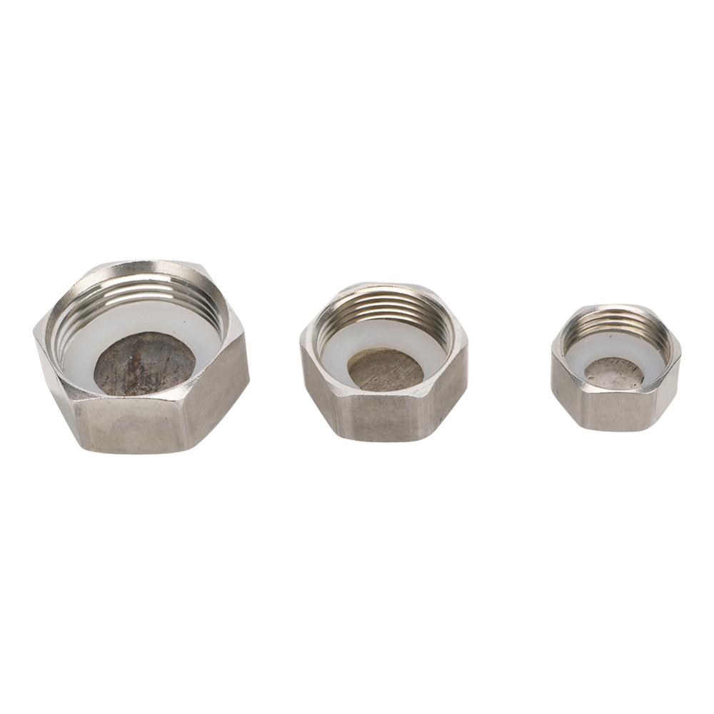 Tapón de extremo de rosca hembra de acero inoxidable, 1/2 ", 3/4", 1", con anillo de sellado de goma, accesorios de tubería de plomería de rosca G1/2,G3/4,G1 BSP