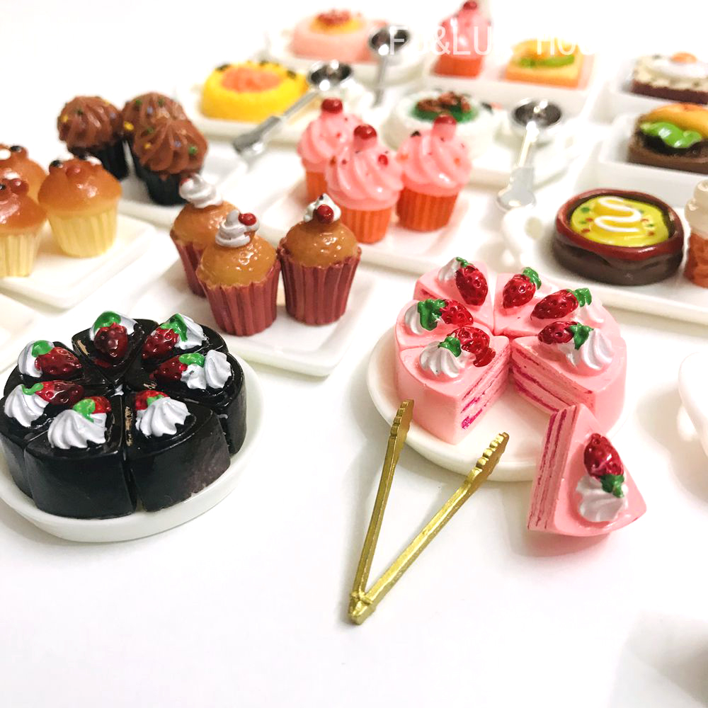 1/6 escala mini fingir comida brinquedos em miniatura casa de bonecas pão cupcake torradas padaria loja para blyth barbies bjd casa de boneca cozinha