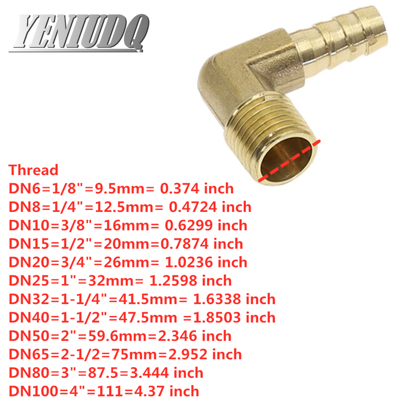 Encaixe de mangueira de latão 4mm-19mm, cauda farpada 1/8 "1/4" 1/2 "3/8 "bsp rosca fêmea conector de cobre adaptador de acoplador de junta