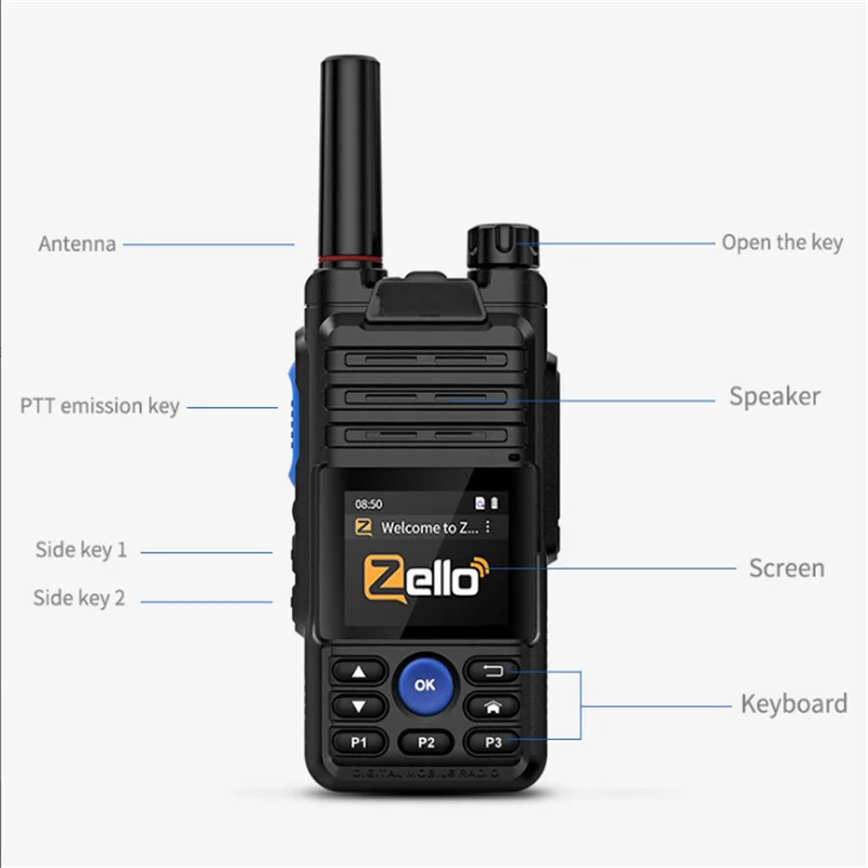 Echt Ptt Radio Lange Palette Transceiver Realptt & Zello Walkie Talkie 4G Poc Radio WIFI GPS Radio Android Walkie talkie 5000km