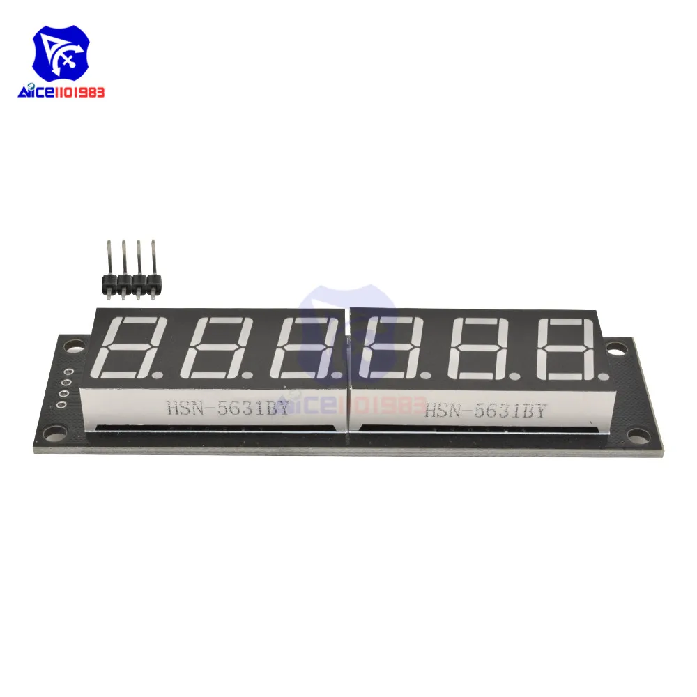 Diymore TM1637 6 Bits 7 segmentos 0,56 pulgadas módulo de pantalla LED Digital interfaz de E/S 5 colores disponibles para Arduino