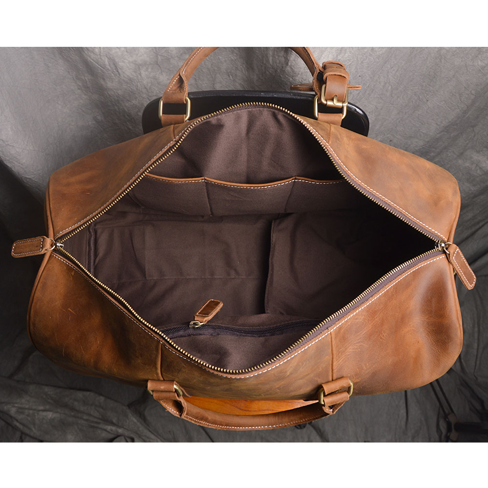 ZRCX-Bolso de equipaje de mano Vintage para hombre, bolso de viaje de cuero Geunine, bandolera de un solo hombro de gran capacidad para ordenador portátil de 15 pulgadas