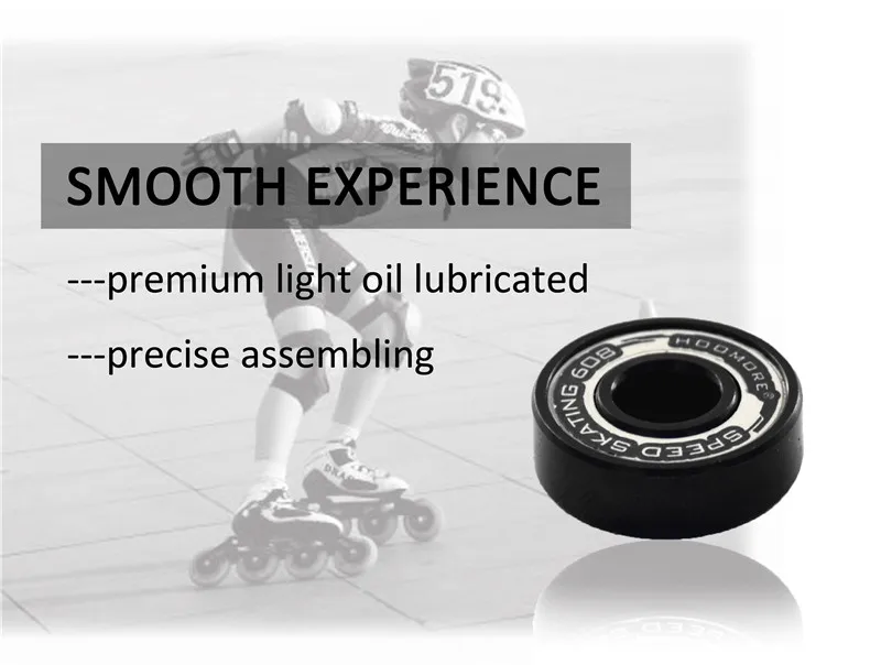 Hoomore Abec-9 608RS Trượt Chịu Lực Cho Tốc Độ Cao Giày Trượt Giày Kép Chống Bụi Bao 6 Hạt Ít Chống Trơn 608 Chịu Lực