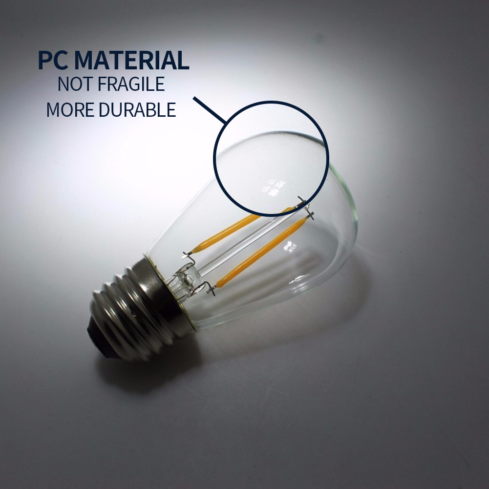 E27 LED S14 Vintage Edison Glühbirnen 110V 220V Bruchsicher Wasserdicht 2W 2700K Warmweiß Außenkette Glühbirnen