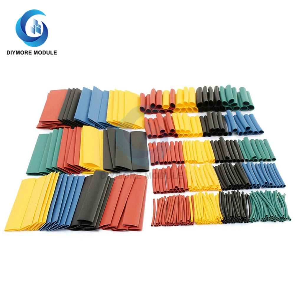 400 Cái/lốc Polyolefin Nhiệt Bộ Ống 3.5Mm/8 Kích Cỡ 1-14Mm 2:1 Ống Co Nhiệt cách Nhiệt Co Ống Dây Cáp