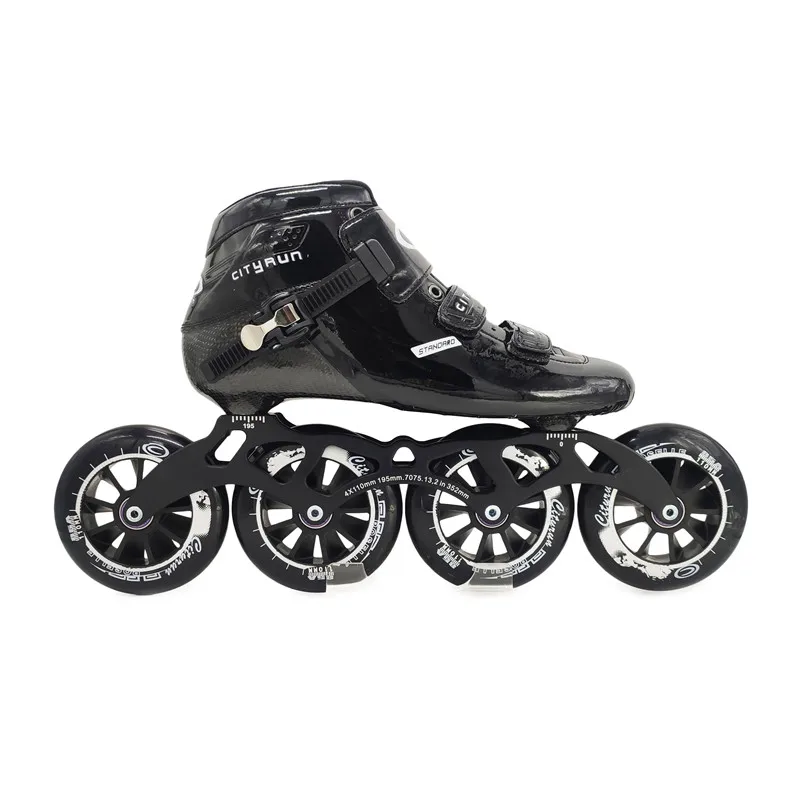 Cool Edition 6ชั้นคาร์บอนไฟเบอร์อินไลน์สเก็ตความเร็วสำหรับ Professional Racing Player,ยืดหยุ่นสูง85A ในร่ม Track ล้อ PU