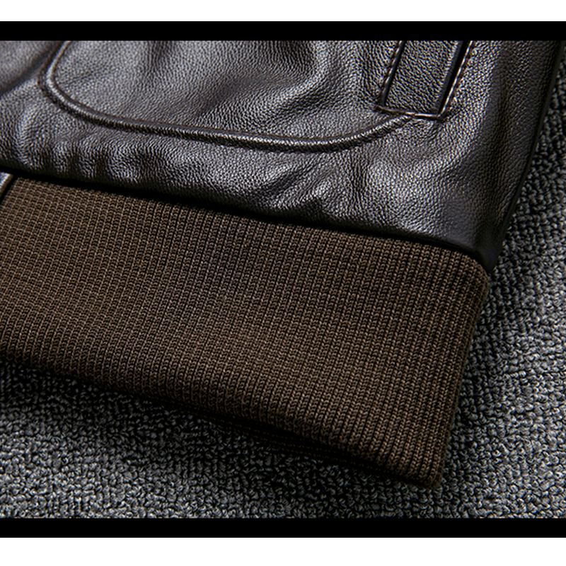 Air Force Flight Jacket Fur Collar Genuine Top Layer Cow Leather Jacket Men Black Brown Cow Coat Men's Winter Jacket 정품 가죽