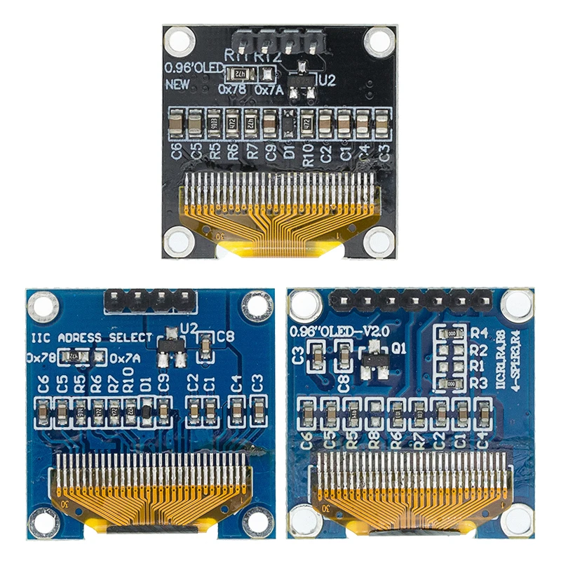 Original 0.96 "oled spi/iic i2c branco/azul/amarelo azul 0.96 polegada módulo oled 128x64 oled lcd módulo de exibição led para arduino