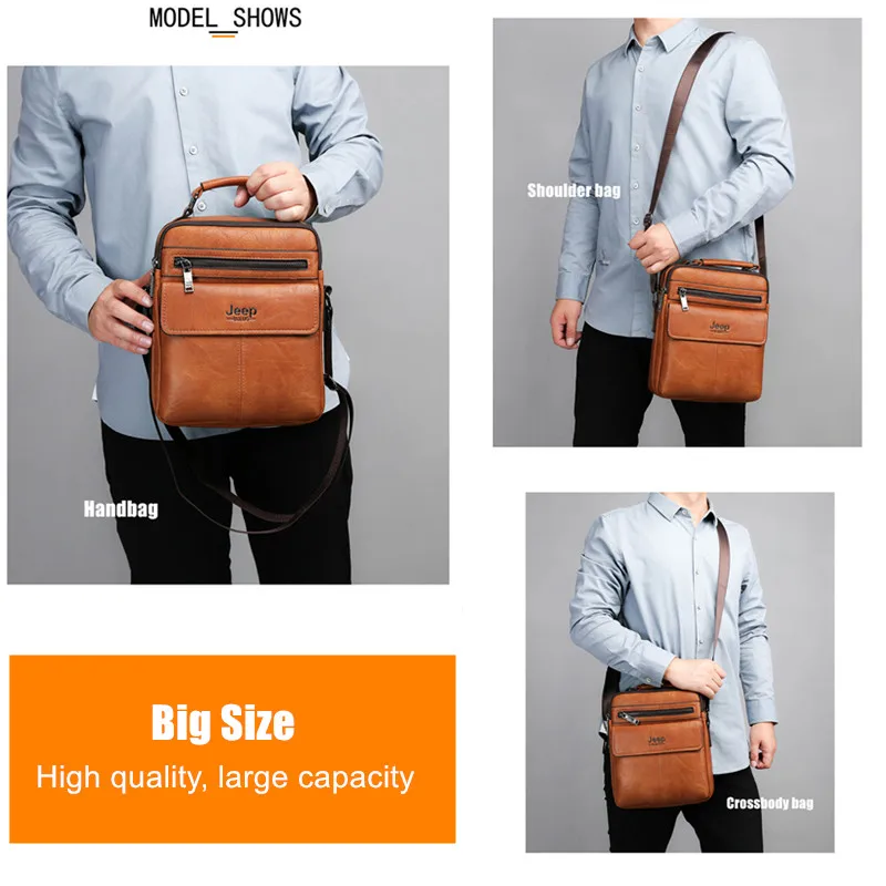 JEEP BULUO herren Umhängetaschen Umhängetaschen Split Leder Handtasche Mode Business Mann Umhängetasche Hohe qualität Tote Heißer