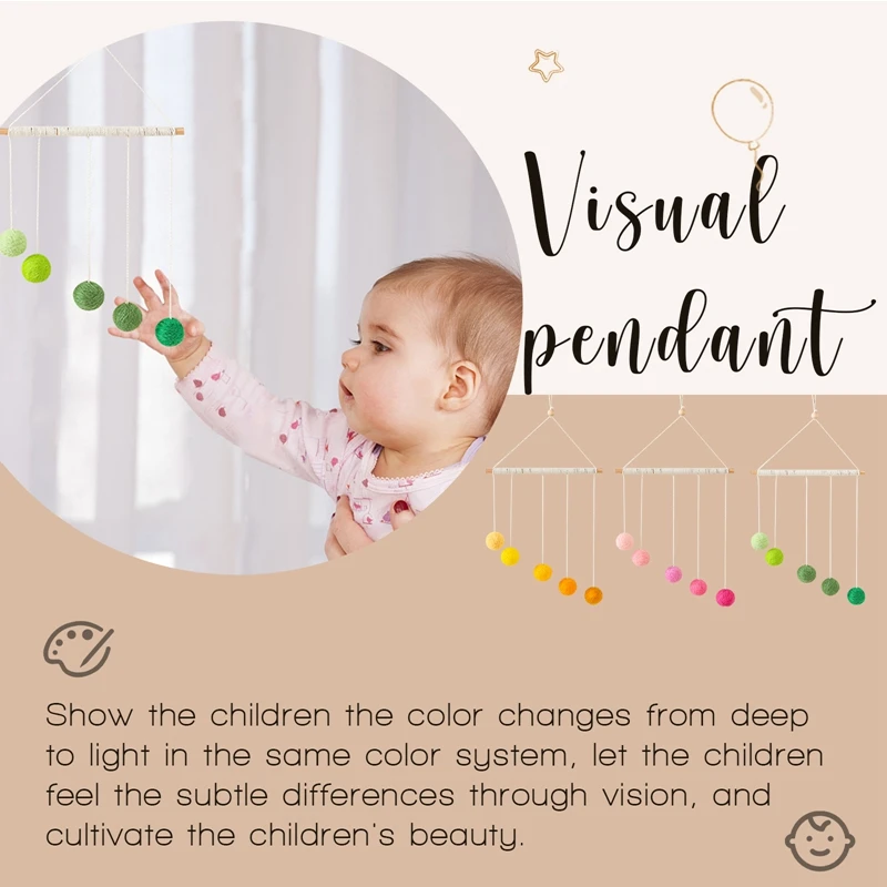 Bé Montessori Sang Trọng Bóng Mặt Dây Chuyền Di Động Nhiều Màu Sắc Treo Cũi Đồ Chơi Trẻ Em Trực Quan Cảm Giác Chơi Game Màu Nhận Thức Đồ Chơi Giáo Dục