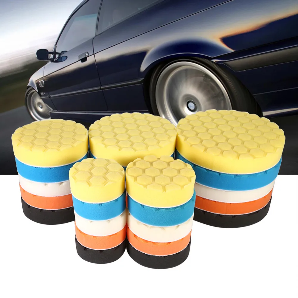 5 pezzi / set tampone per lucidatura per ceratura per auto disco per lucidatura 3/4/5 / pollici strumenti di riparazione per la cura automatica tamponi per cera per dettagli auto composto tampone