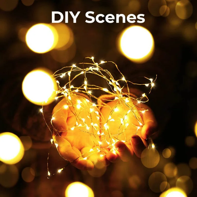 10M ทองแดงลวดไฟ LED String กันน้ํากลางแจ้ง Garlands Festoon Fairy งานแต่งงานตกแต่งสําหรับปีใหม่ต้นคริสต์มาส