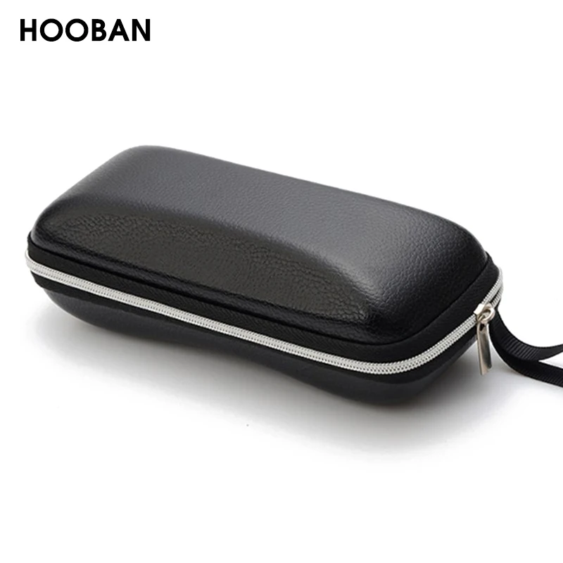 HOOBAN Cao Cấp EVA Dây Kéo Kính Mát Ốp Lưng Cao Cấp Da PU Đen Kính Bảo Vệ Hộp