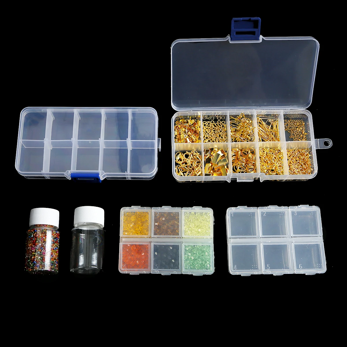 Plastic Sieraden Doos Compartiment Slot Organisator Opslag Kralen Container Verstelbare Sieraden Opbergdoos Rechthoek Case Display
