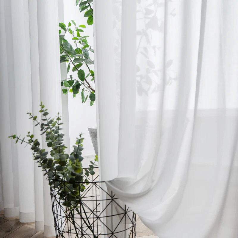 S Gấp Lượn Sóng Màn Siêu Mềm Tuyết Nguyên Chất Cửa Sổ Voan Sóng Rèm Cửa Cho Phòng Khách Lớn Voan Sheer Voile phòng Ngủ