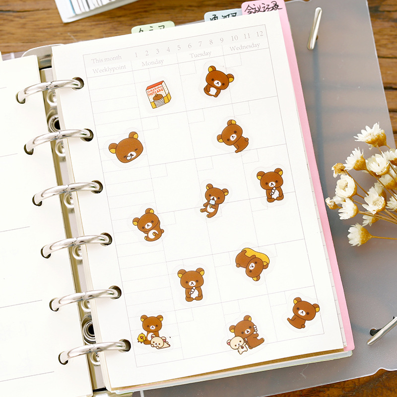 PVC น่ารัก Mohamm หมี Rilakkuma ไดอารี่น่ารักญี่ปุ่นกาวตกแต่งสติกเกอร์อัลบั้ม Scrapbooking เครื่องเขียน