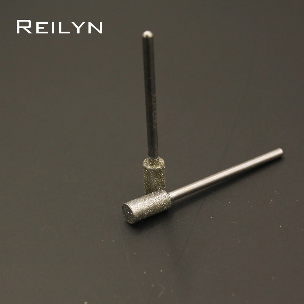 Grit 150 Cylindrical Grinding Head Diamond Grinding Drill Burr Set Polishing Grinding Head Mounted Bits for Dremel Rotary Tools