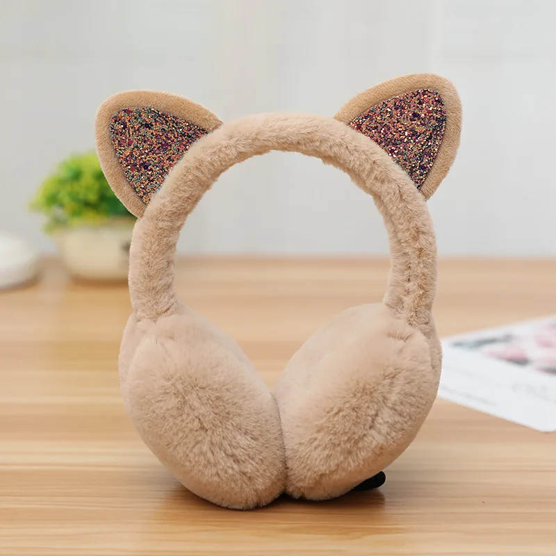 Mèo Thời Trang Bịt Tai Bịt Tai Sáng Bóng Đầm Mềm Earflaps Dây Đội Đầu Dành Cho Trẻ Em Bé Trai Bé Gái Unisex Vintage Tai-Bộ Đội Mùa Đông ngoài Trời