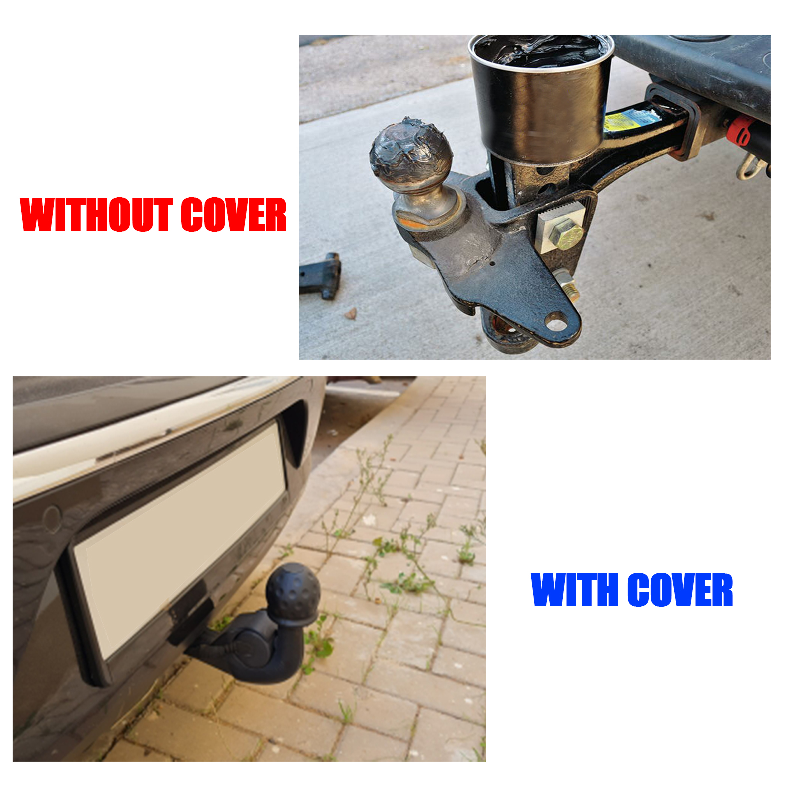 Tapa Universal de cubierta de bola de barra de remolque de 50mm, capó de bola de goma, enganche de remolque, protección de bola de remolque, cubierta de bola de remolque, accesorios negros para coche