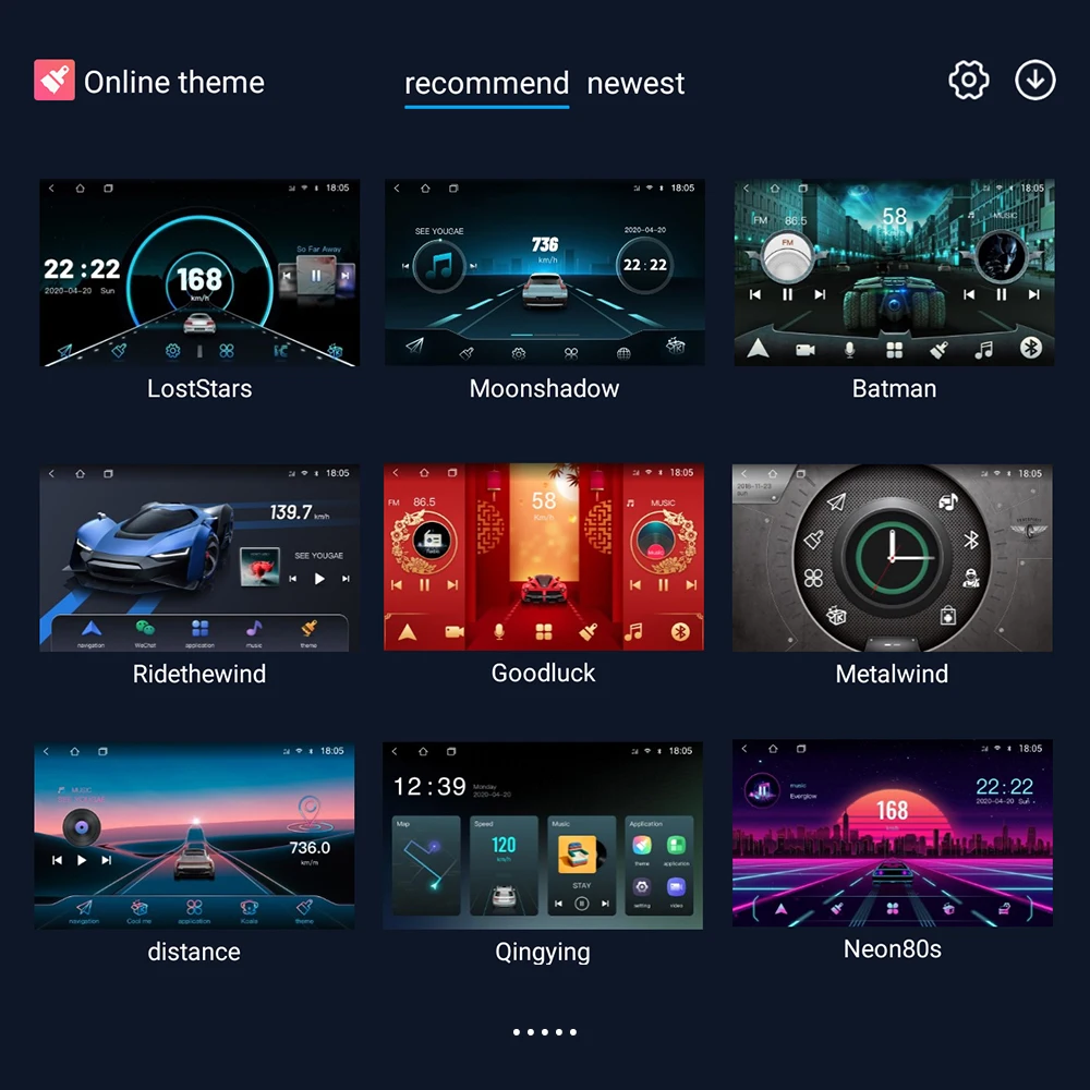 Tarifa adicional en el tema en línea para el reproductor de radio Android del coche, aplicación temática integrada, soporte válido, más interfaz de usuario para cambiar