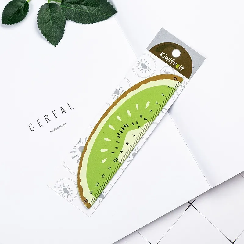 1 Stück niedliche kawaii Holz frucht gerade Lineal Messung Näh werkzeug Briefpapier Kiwi frucht Wassermelone Orange Zitrone Zeichnung
