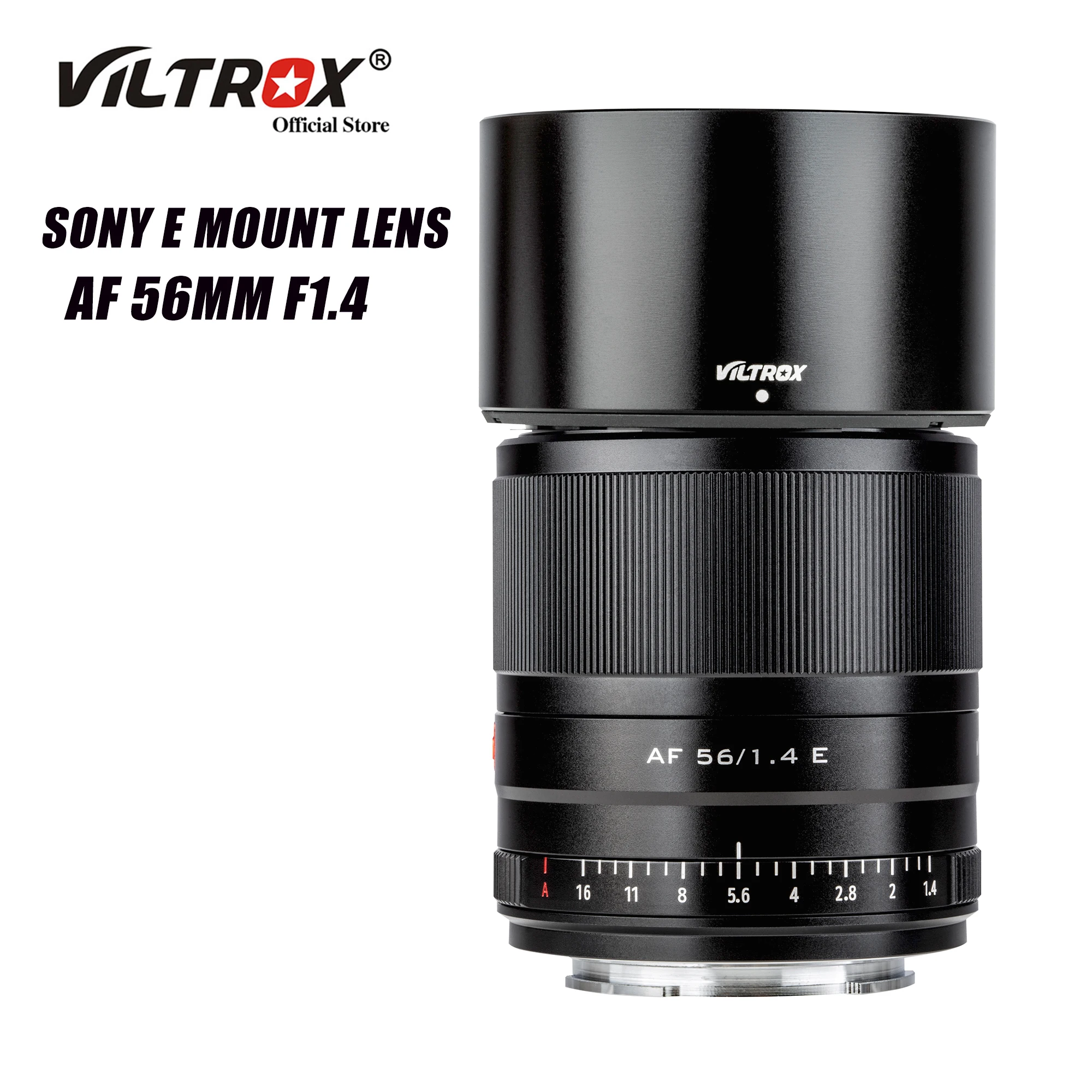 Viltrox lente de gran apertura para cámara Sony E mount, APS-C de lente de enfoque automático, 56mm, F1.4, STM, A7R, A7IV, A9II, A6600