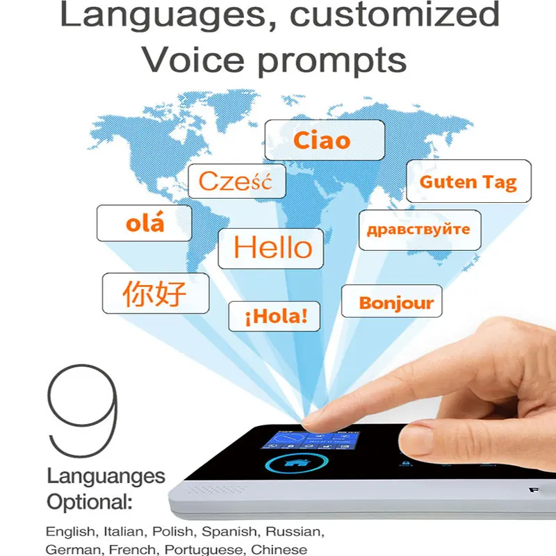 PG-103 Nhà Hệ Thống Báo Động Wifi GSM Báo Động Liên Lạc Nội Bộ Điều Khiển Từ Xa Autodial 433MHz Máy Dò IOS Android Tuya Ứng Dụng Điều Khiển