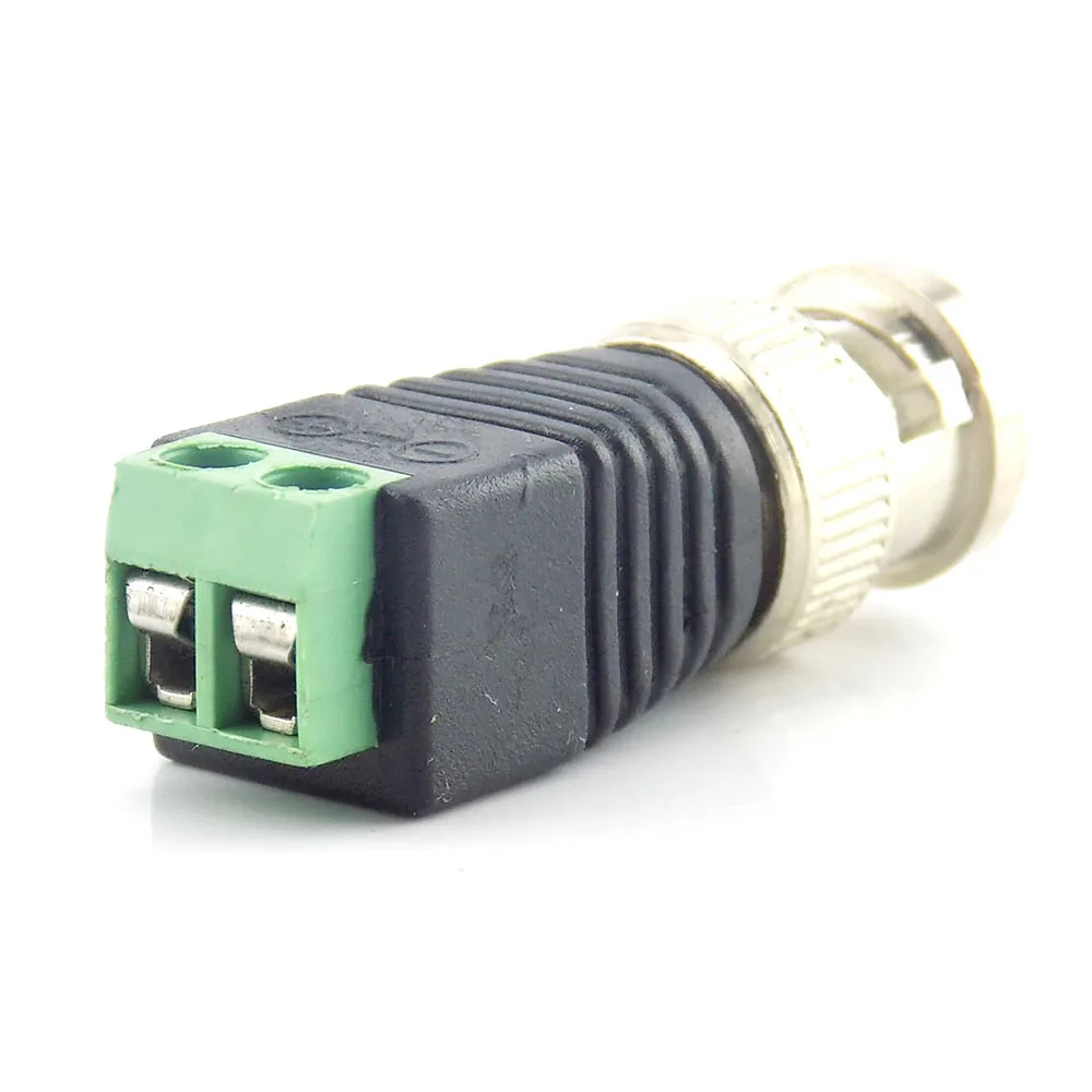 Conector macho DC BNC, accesorios de enchufe de vigilancia, sistema Balun de vídeo, adaptador de seguridad coaxial CAT5 para cámara CCTV, 1/4/10 Uds.