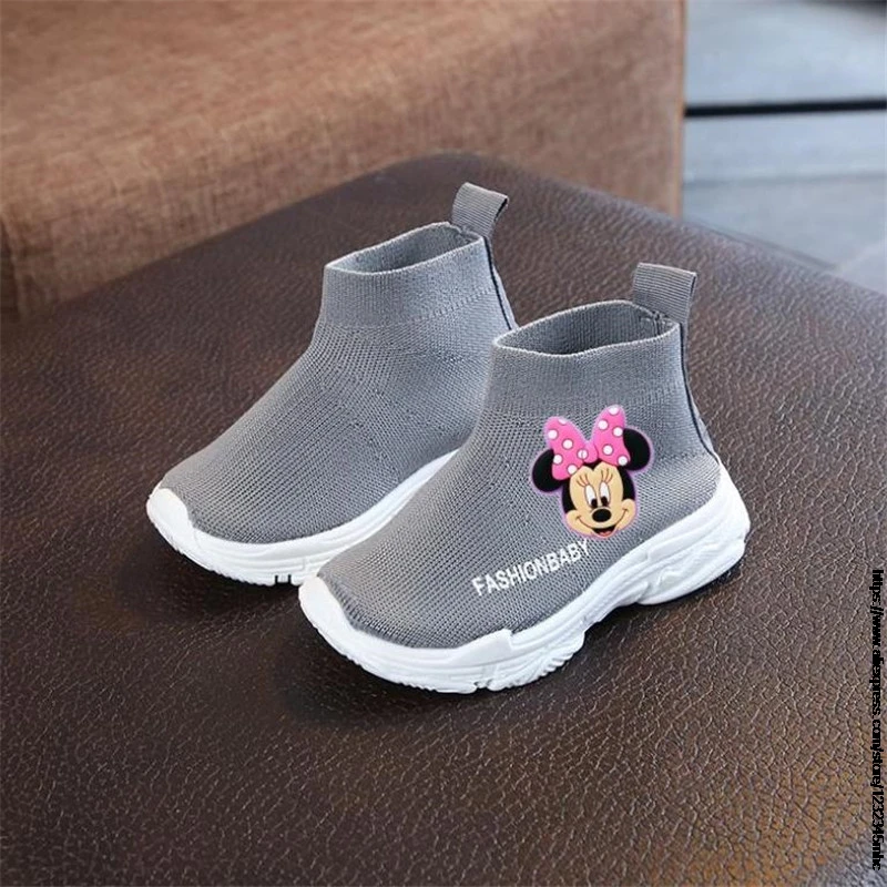 เด็กเป็ดรองเท้า Mickey Mouse ชายหญิงรองเท้าผ้าใบฤดูใบไม้ผลิการ์ตูน Minnie ยี่ห้อเด็กกีฬารองเท้าแฟชั่นรองเท้าผ้าใบ