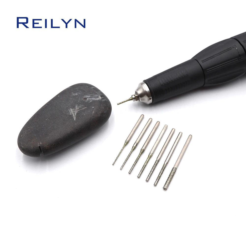 초장형 다이아몬드 드릴링 비트 거친 그릿 에머리 다이아몬드 연마 비트 필링 바늘 A 형 치아 dremel 용 버 연삭