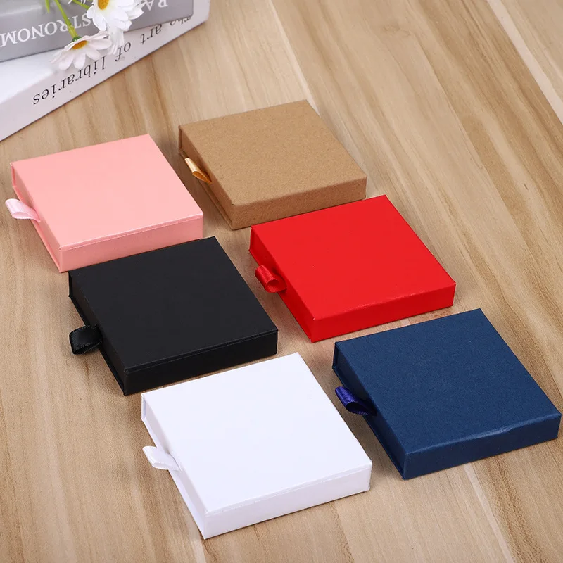 10 ชิ้นใหม่มาถึงบางกระดาษคราฟท์ลิ้นชักเครื่องประดับบรรจุภัณฑ์บัตรอวยพรสร้อยคอสร้อยข้อมือของขวัญแพคเกจกล่อง Dropshipping