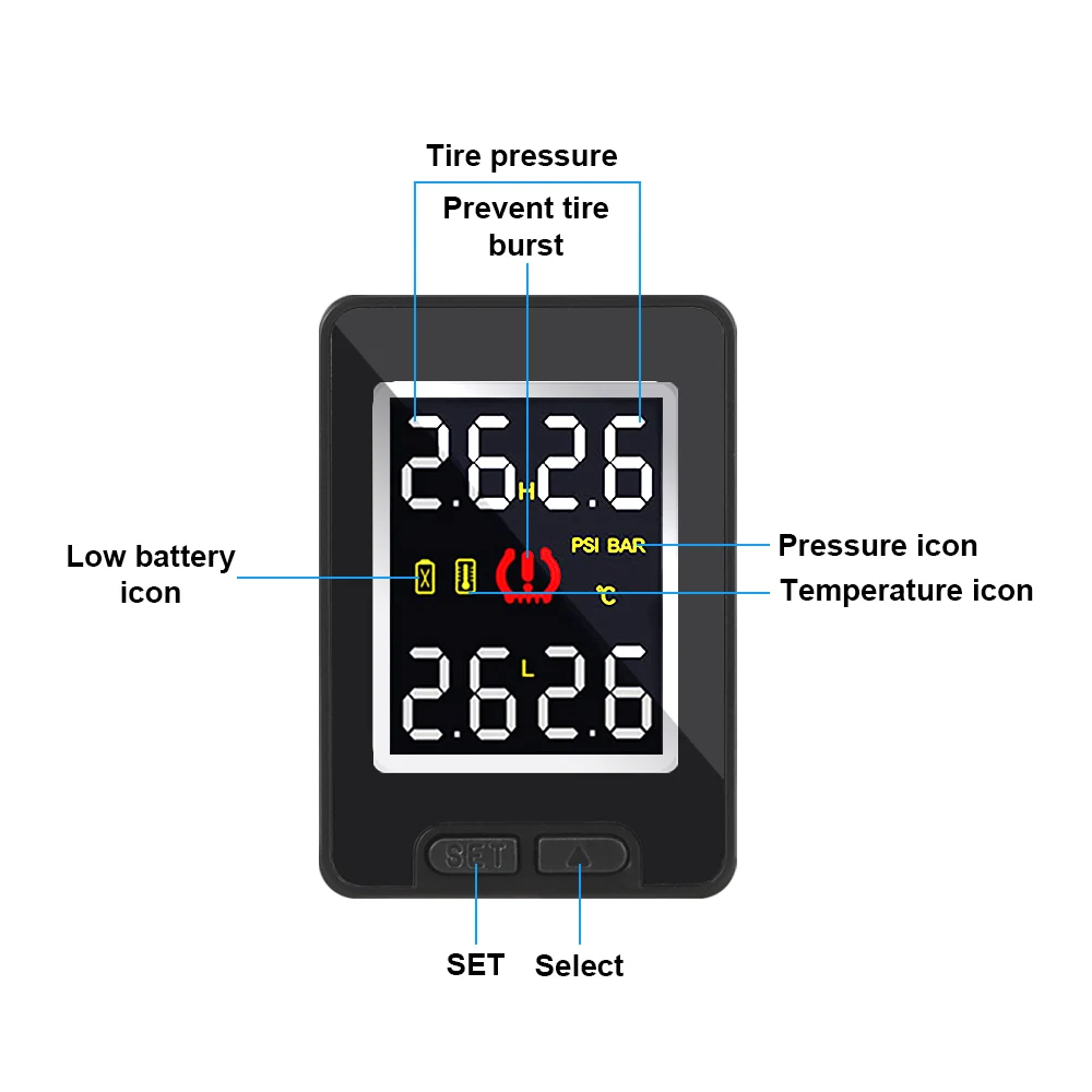 LEEPEE 車 TPMS タイヤ空気圧モニターシステム トヨタ用 温度リアルタイム監視 4個 外部内部センサー 燃料節約