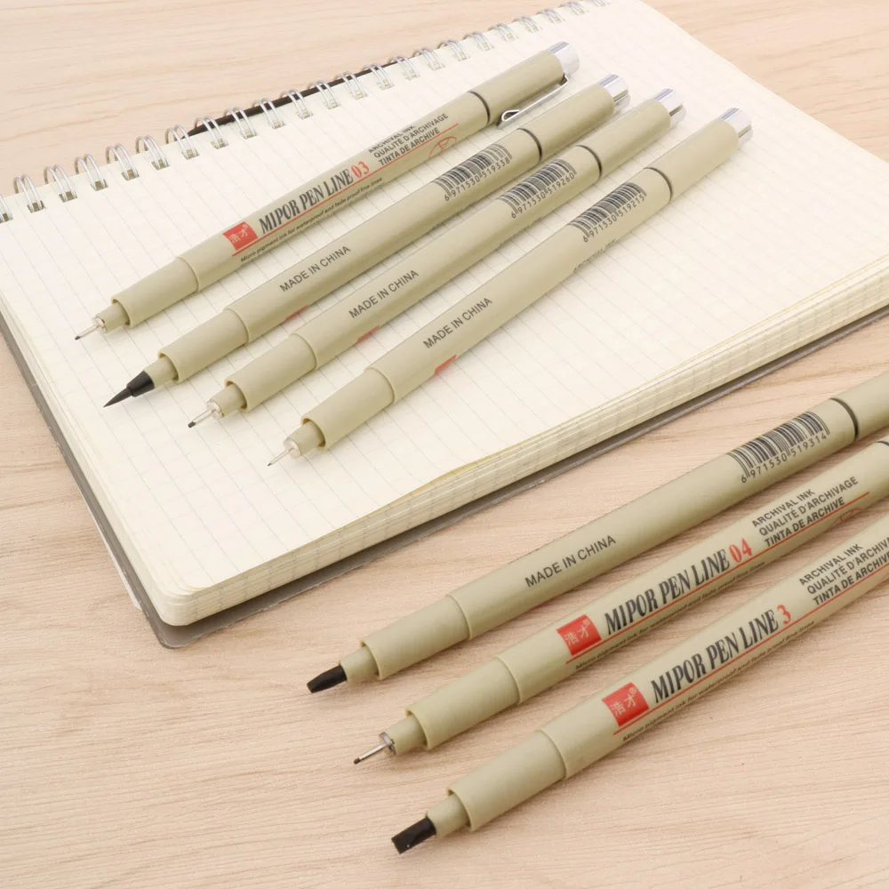 Chất Lượng Cao Micron Sắc Tố Neelde Bàn Chải Mềm Bút Vẽ 003 005 Chống Nước Bút Đánh Dấu Vẽ Văn Phòng Phẩm Vật Dụng Văn Phòng