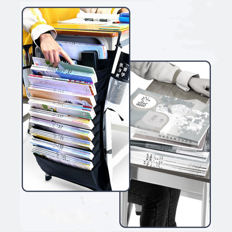 학교 책상 보관 가방, 책 분류 깔끔한 학교 가구 걸이식 가방, 학생 책가방 캔버스 문구 상단 E12162