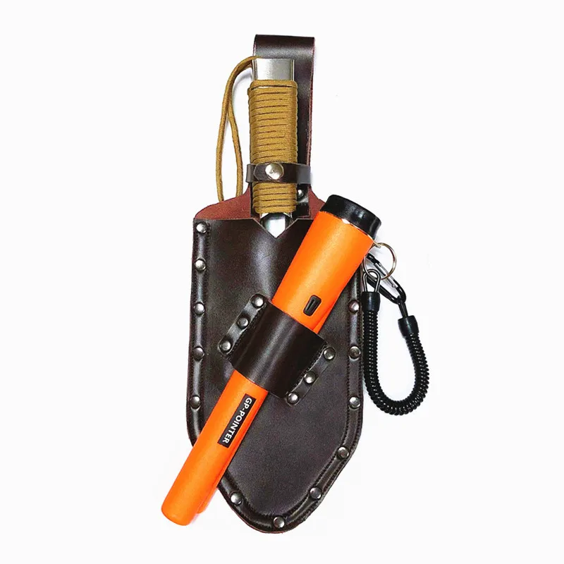 Pointerเครื่องตรวจจับโลหะHolster Diggerกระเป๋าTreasureเอวแพ็คพบกระเป๋าเครื่องมือพลั่วProFindหนัง2in1สำหรับGardenตรวจจับ