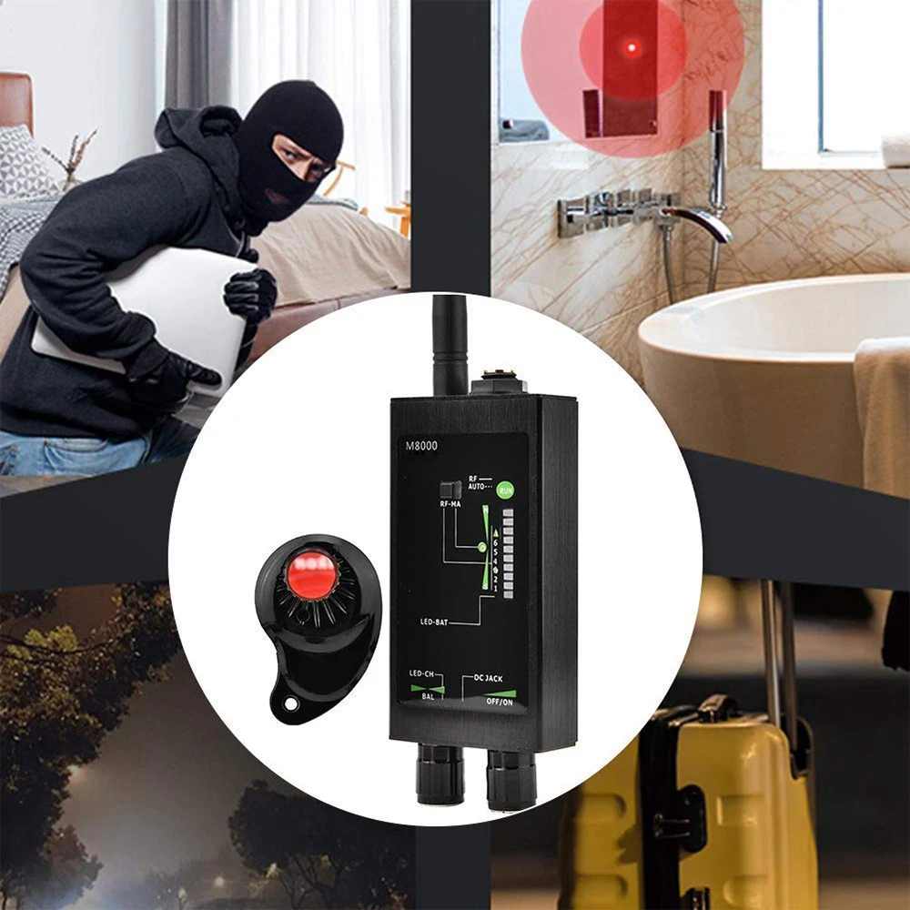 M8000 Đài Phát Thanh Chống Gián Điệp Dò GSM Tín Hiệu RF Tự Động Theo Dõi Dò Theo Dõi GPS Tìm Lỗi Dài Từ Đèn LED ăng Ten