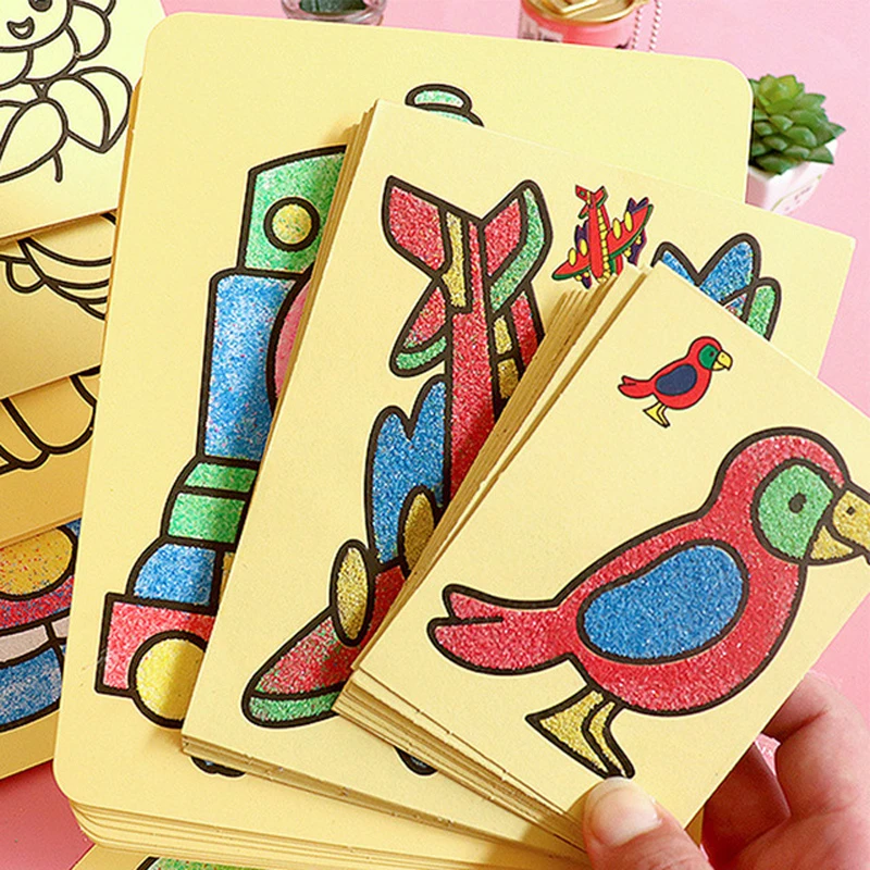 Sáng Tạo DIY Tranh Cát Trẻ Em Montessori Đồ Chơi Trẻ Em Đồ Thủ Công Doodle Màu Cát Nghệ Thuật Hình Ảnh Giấy Vẽ Đồ Chơi Giáo Dục
