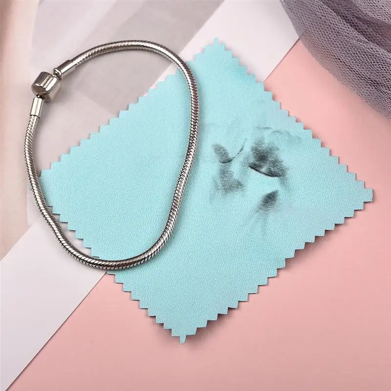 50/10 pcs 8x8 ซม.เงินผ้าขัดเครื่องประดับทําความสะอาด Anti Tarnish Reusable ผ้าเช็ดนุ่มเก็บเครื่องประดับ Shining เครื่องมือ