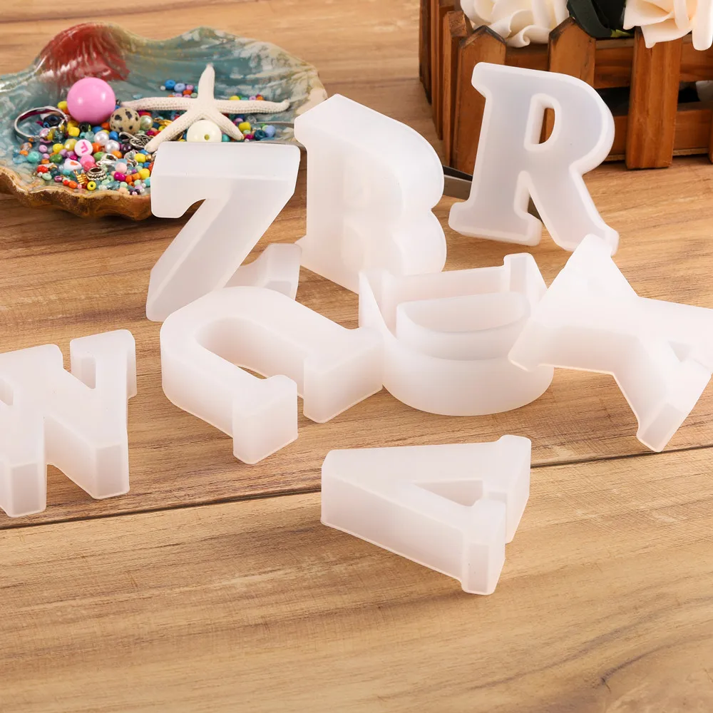 3D 大文字シリコーン金型大文字アルファベット UV エポキシ樹脂金型 DIY ジュエリーメイキングペンダントキーチェーン工芸用品
