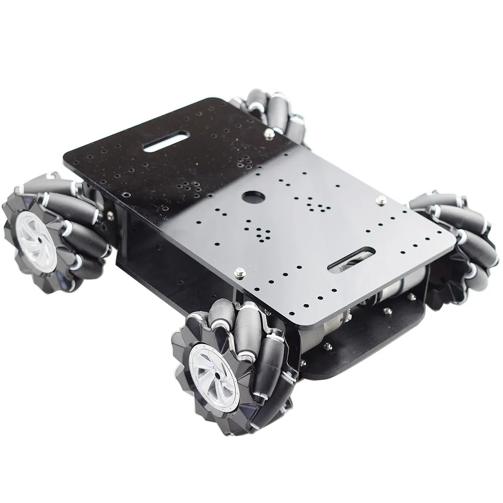 Mới 5KG Tải Trọng Đôi Khung Xe Mecanum Bánh Xe Robot Xe Khung Xe Bộ Với 4 12V Bộ Mã Hóa Động Cơ Cho arduino Raspberry Pi Tự Làm Thân