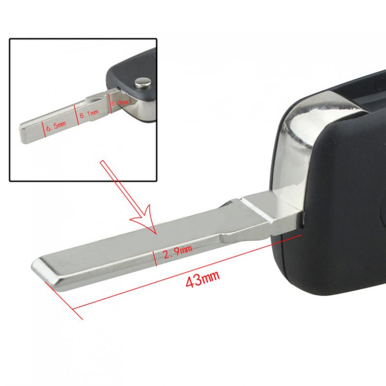 リモート交換キーケース ブラック 2 ボタン スマート チップなし ノーカット車フリップキー付き フォルクスワーゲン BORA GOLF MK4 キーケースに適合