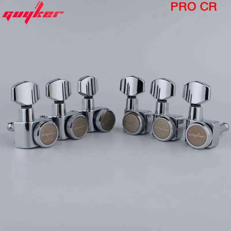 1 Bộ GUYKER 6 Dòng Trong Máy Đầu Không Có Ốc Vít Khóa Điều Chỉnh Khóa Chốt Chỉnh Âm Chrome Bạc 6R/6L