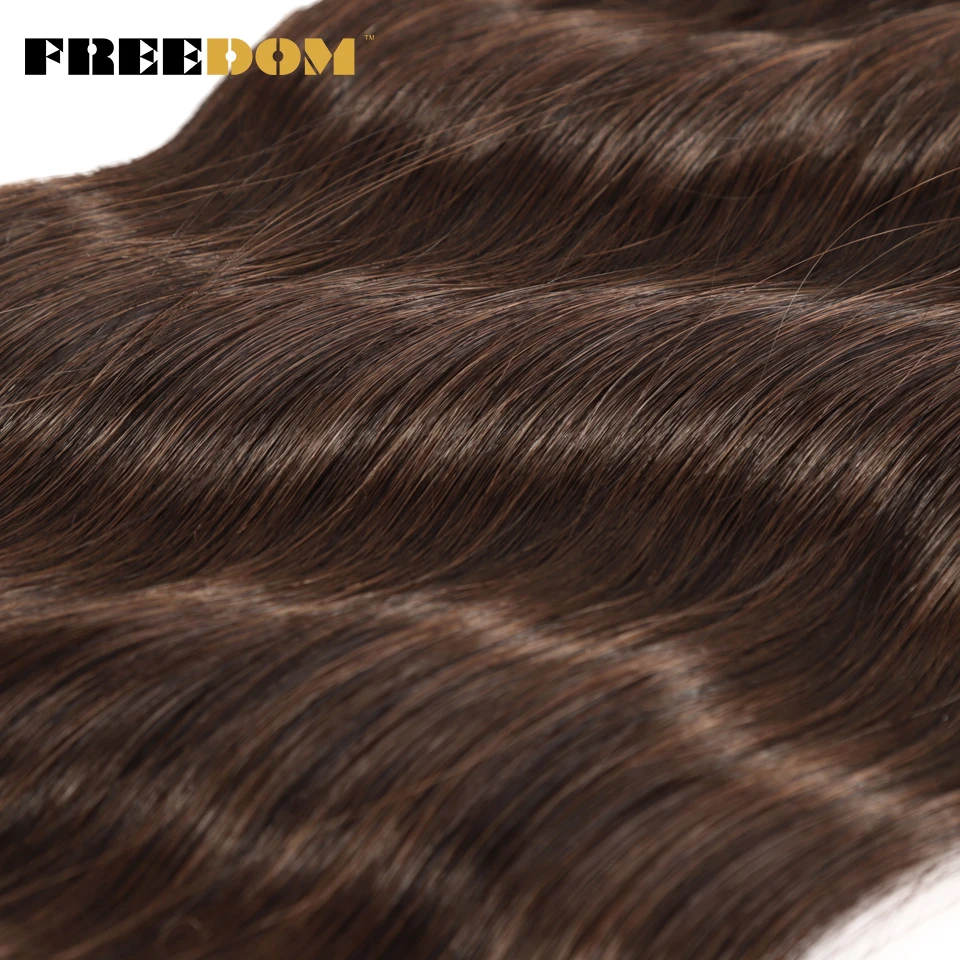 Tự Do Tự Nhiên Sóng Bó Tóc Tổng Hợp Phần Mở Rộng Ombre Mái Tóc Vàng Dệt Lưng 6 Cái/gói 20 Inch Chịu Nhiệt Sợi