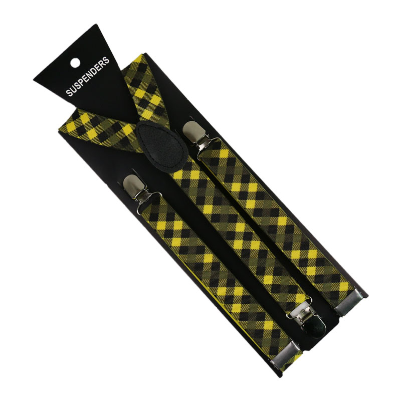 Winfox nueva moda hombres mujeres tirantes ajustables cuadros rojos Clips en Y-Back tirantes elásticos